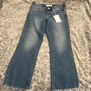 VERVET BY FLYING MONKEY Blue Ankle Cropped Jeans